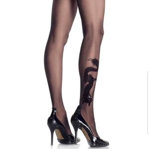 Dragon Tattoo Sheer Pantyhose